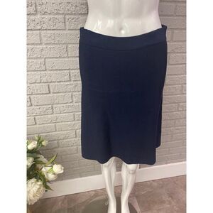 Cabi Women Navy A-Line Classic Knit Skirt Size M